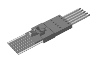 Discrete wire mating to flex cable with latching style